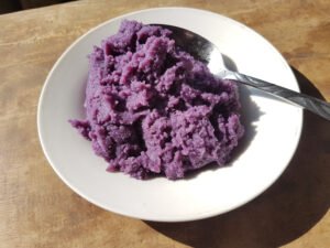 Traditional Filipino ube halaya made from purple yam
