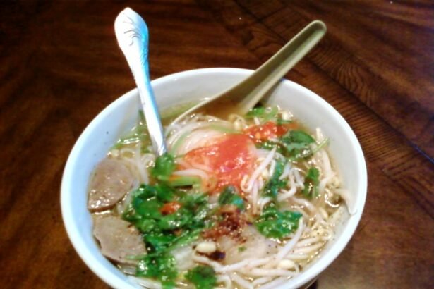 Cambodian kuy teav noodle soup