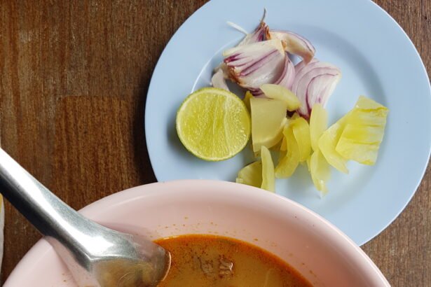 Beef khao soi in Chiang Mai with crisp noodles and condiments