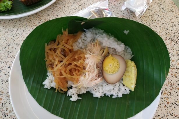 Nasi liwet rice dish with accompaniments from Solo